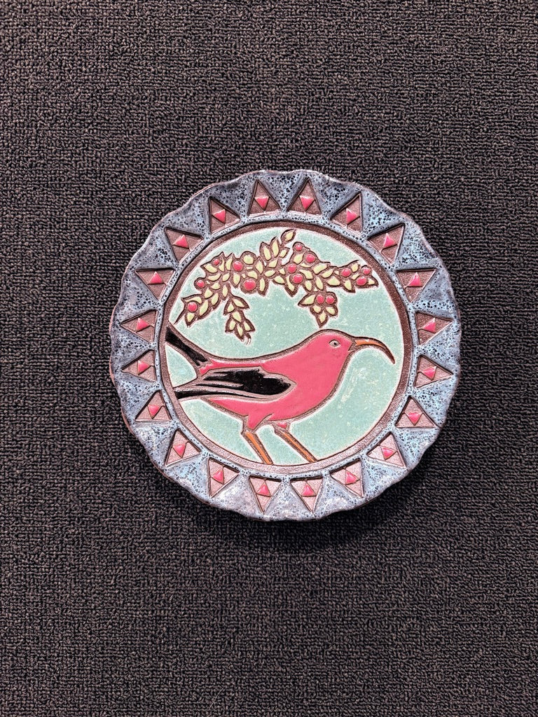 ʻApapane Bird Ceramic Hanging Plate | Scott Doying