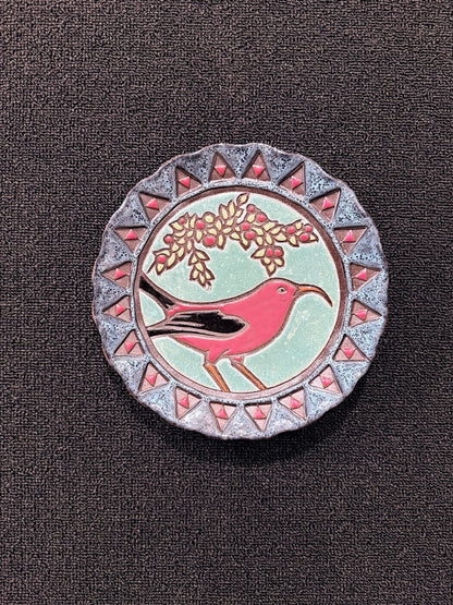 ʻApapane Bird Ceramic Hanging Plate | Scott Doying