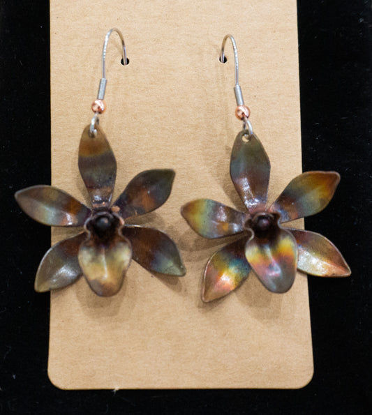 Copper Orchid Earrings | Gaige Qualmann